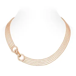 Bellux Luxury Design Fine Jewelry 925 Silver Synthetic Zircon Rose Gold Full Diamond Multi Layer Necklace