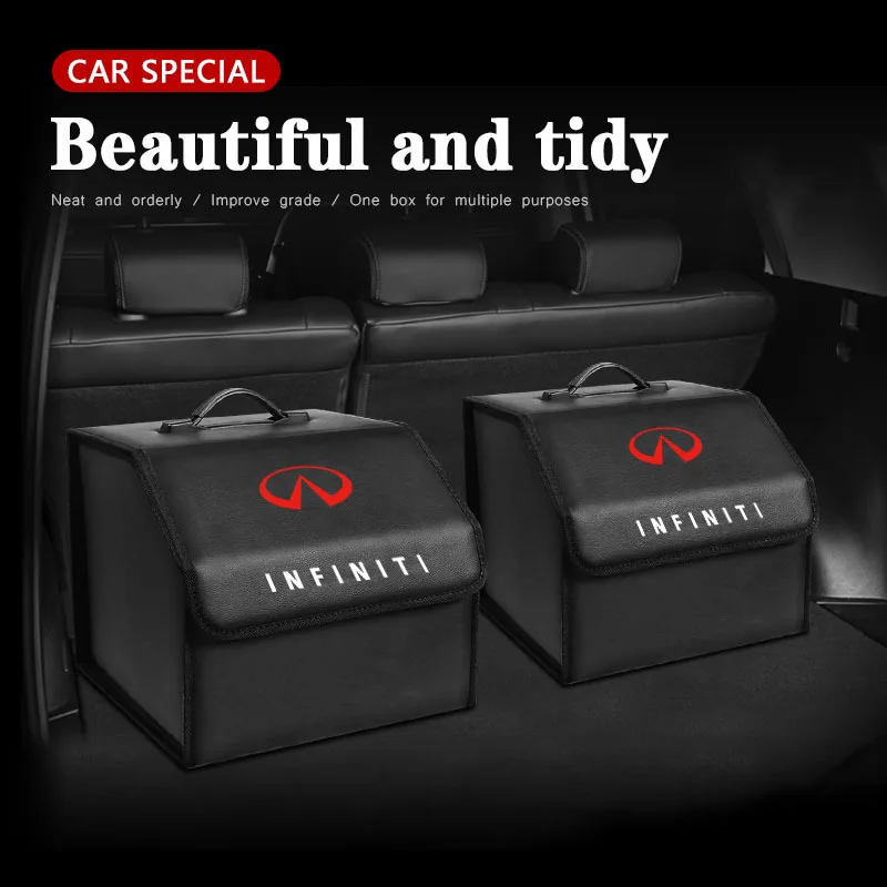 

Сумка для хранения багажника автомобиля, кожаная походная коробка, складная для Infiniti Q50 Q50L Q60 Q70L QX30 QX50 QX60 QX70 QX80 ESQ FX35 Q30 EX JX