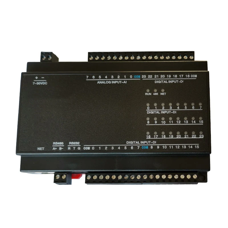 

8 AI 24 DI Analog Digital Input 232 485 Ethernet LAN RJ45 Modbus RTU TCP IP DIN Rail Remote IO Controller I/O Module T-260