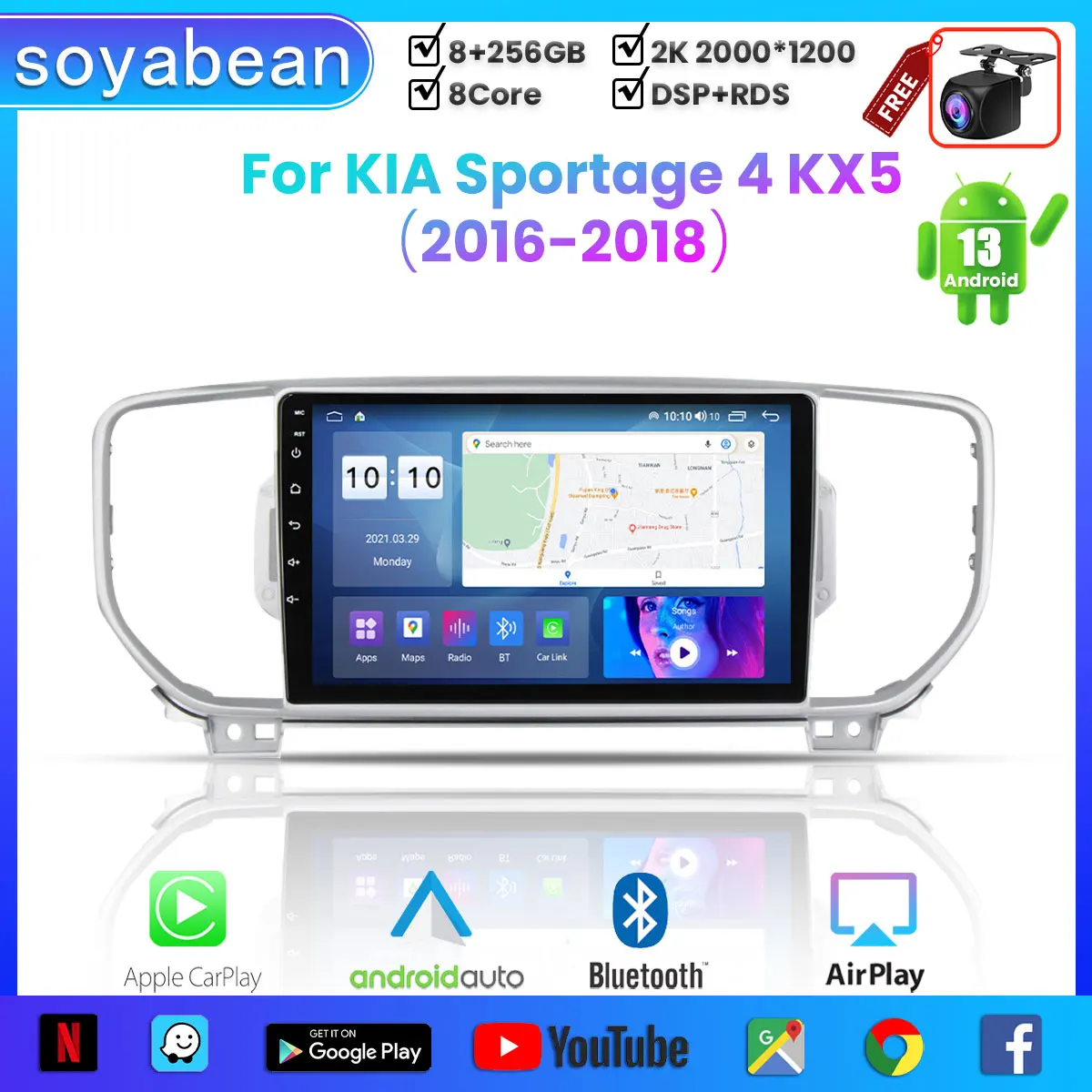 

Android 13 Car Radio for KIA Sportage 4 KX5 2016-2018,9inch Multimedia Player with 4G Car Carplay & 2Din GPS