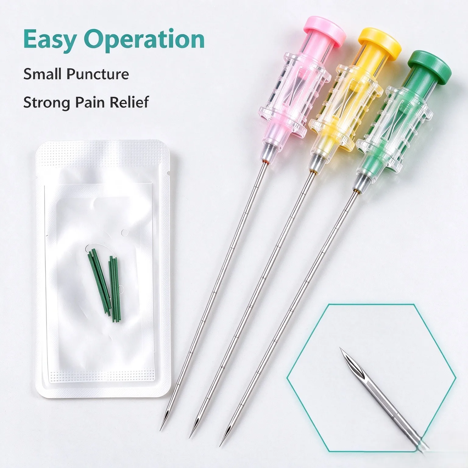 50PCS Disposable Buried Needles 0.6/0.7/0.8/0.9/1.2MM Weightloss Acupuncture Points With Scale Disposable Buried Needle