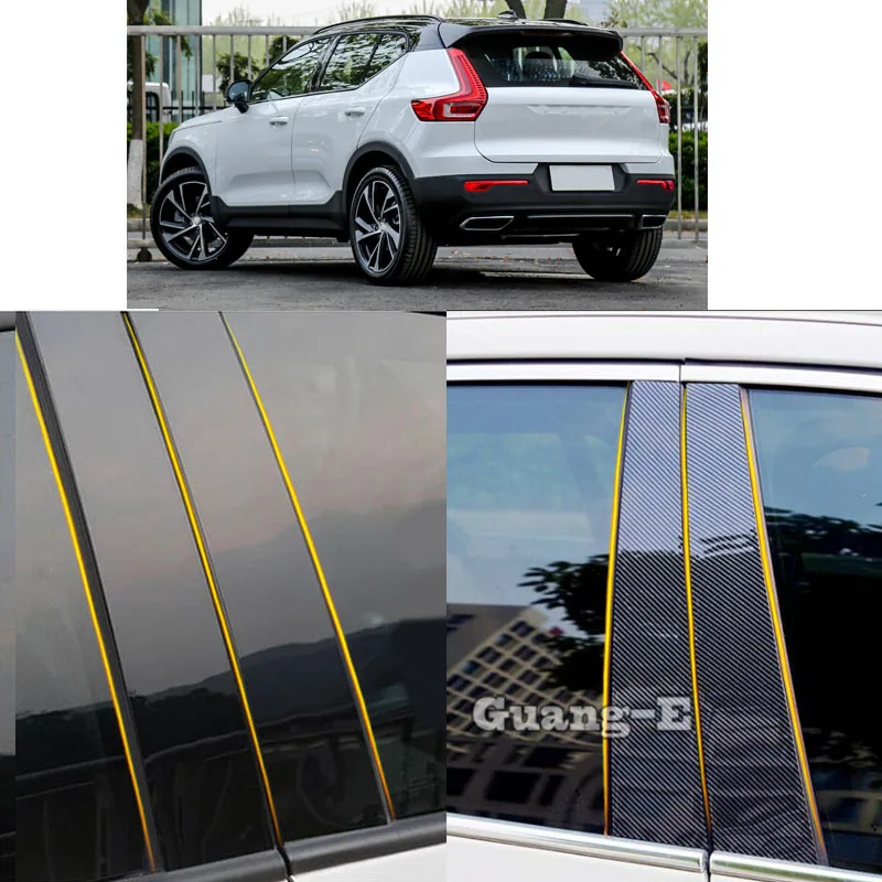 

Автомобильный ПК, материал, крышка стойки, отделка двери, окно, молдинг, наклейка, аксессуары, 6 шт. для VOLVO XC40 2019 2020 2021 2022 2023