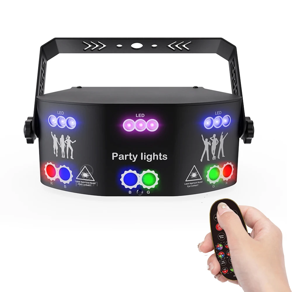 Imagem -02 - Alien-rgb Disco dj Beam Laser Light Projector Dmx Strobe Remoto Stage Lighting Effect Xmas Party Holiday Luzes do Dia das Bruxas 15 Olhos