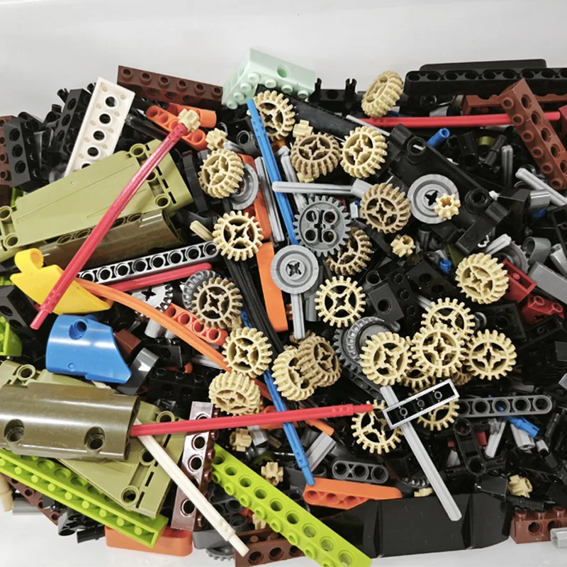 

NEW 1Kg Technical Blocks Parts Accessories Pins Axle Connector Gears Beam Wheels Multiple Size Parts Building Blocks Kids Toys