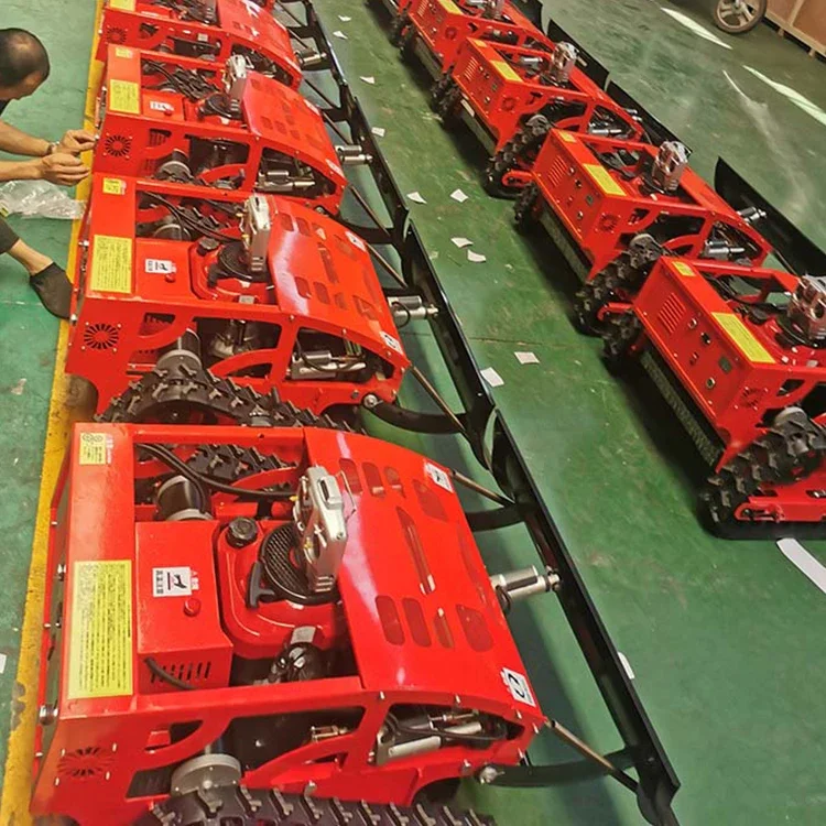 Remote Controlled Multifunctional Cutting Crawler Brush Grass Cutter for Agriculture Electric Remote Control Robot Lawn Mower