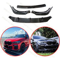 For BMW X6 G06 M-Sport M50i M50d 30d 40i M-Sport 2019-2023 High Quality ABS Car Front Bumper Lip Spoiler Body Kit Glossy Black