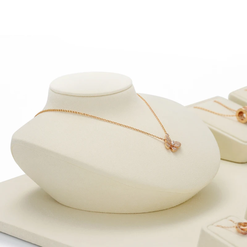 Oirlv Beige Jewelry Display Set Shop Cabinet Display Props for Necklace Display Bust Watch Ring Earrings Bangle Decoration Rack image 4