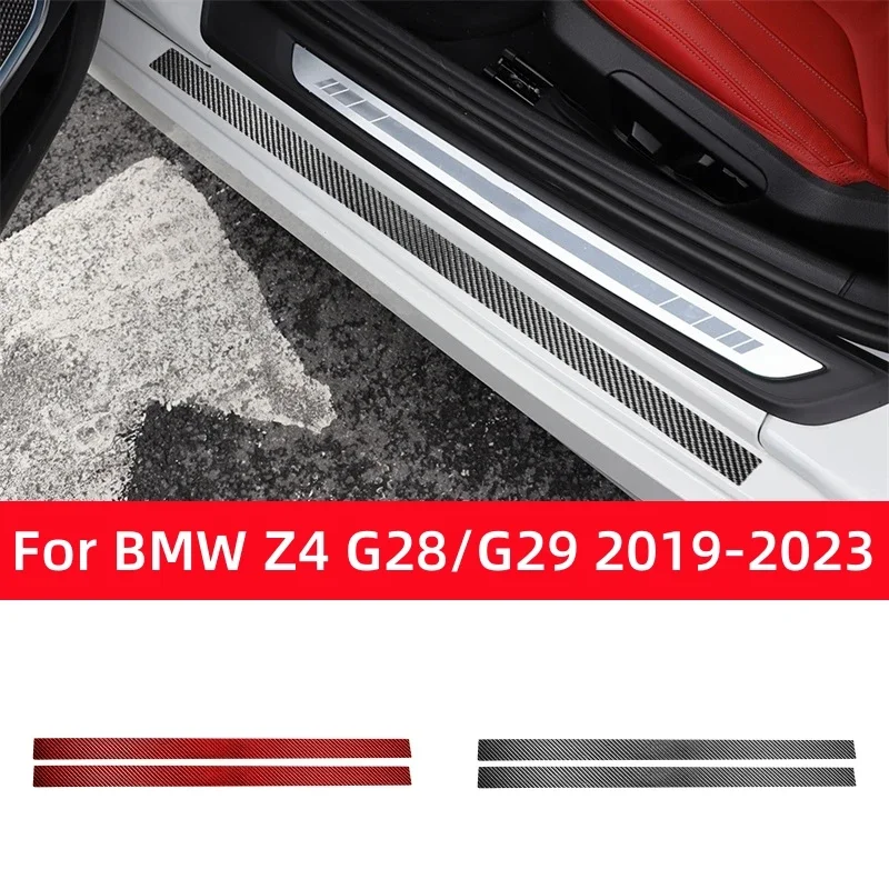 

Аксессуары из углеродного волокна для BMW Z4 СЕРИИ G28 G29 2019-2023, внутренняя и внешняя пороговая полоса автомобиля, декоративная наклейка