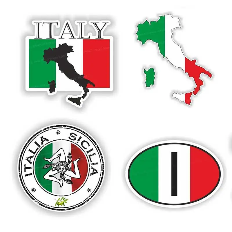 Italy Car Stickers for Laptop Water Bottle Fridge Guitar Motorcycle Helmet ToolBox Door PC Boat Waterproof Sticker SH724
