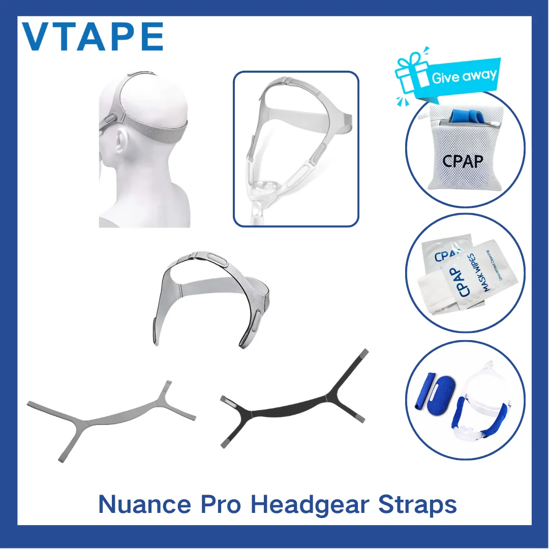 2 Pcs Replacement Nuance Pro Headgear, CPAP Headgear Compatible with Philips Respironics Nuance Pro Nasal Pillow CPAP Mask