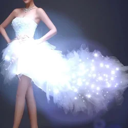 LED Costume da donna Light Up abito da sposa Party Carnival Rave Festival abbigliamento Gogo Fantasy Stage Suit Nightclub Wear Dance XL