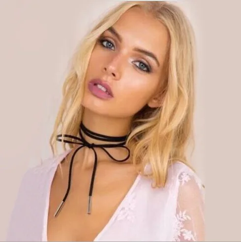 European and American popular multi-layer pu flannel simple choker neck chain foreign trade original single Korean version neckl