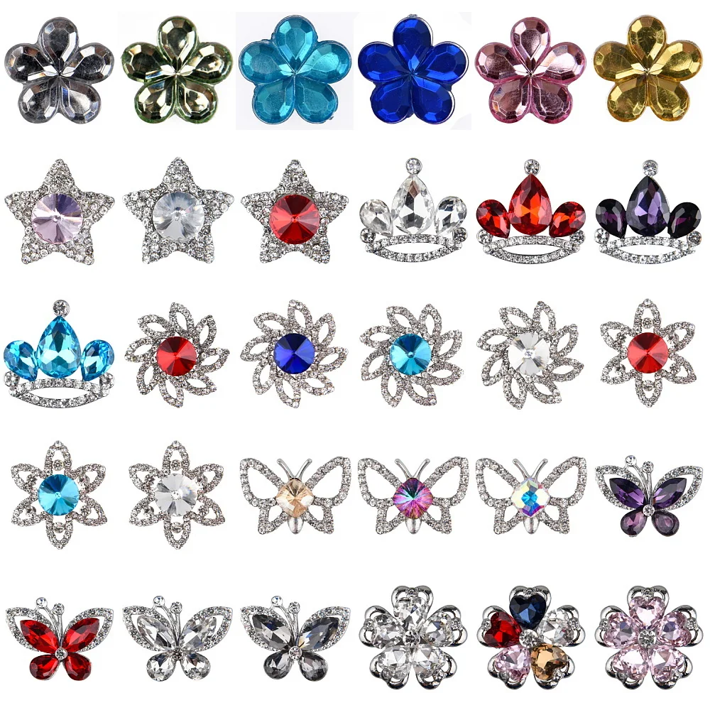 

New Style 1pcs Bling Metal Diamond Gemstone Shoe Charms Colorful Blue Girls Clog Charm Birthday Gifts For Women