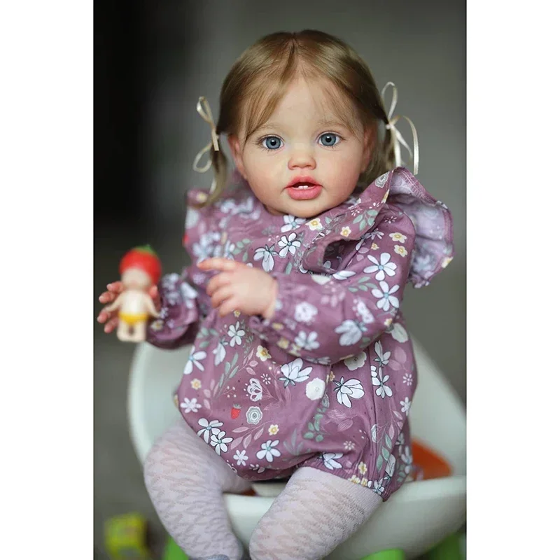 60cm Newborn Baby Toddler Doll Reborn Lottie Princess Girl Lifelike Soft Touch 3D Skin Art Doll with Hand Rooted Hair