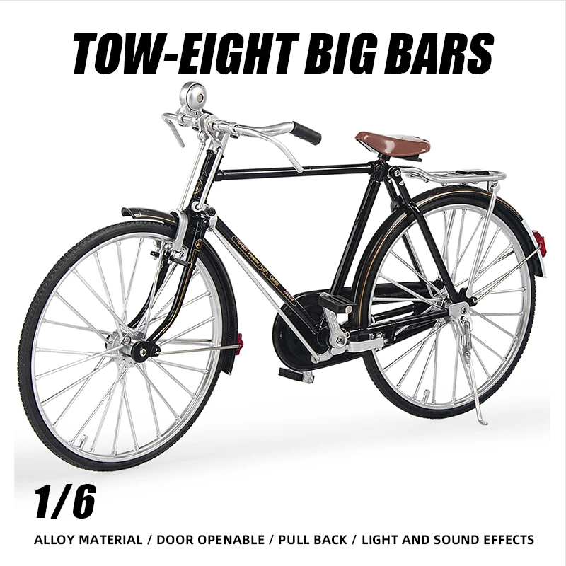 

1:6 Retro Classic Two Eight Big Bar Mini Alloy Model Bicycle Diecast Metal Bike Adult Simulation Collection Gift Toy Boy Racing