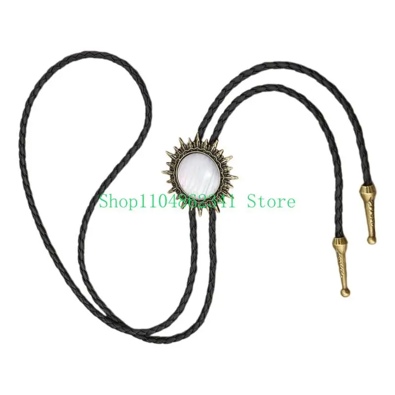 5asd Western Vòng cổ đá quý mặt dây chuyền Bolo Tie cho các quý ông Áo sơ mi Descors