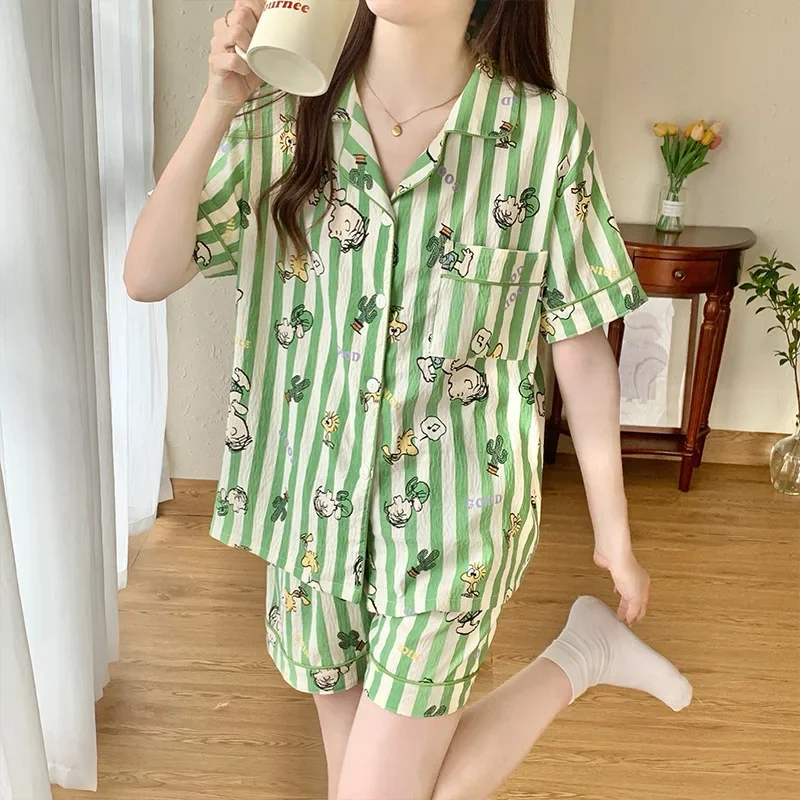 

Pajama Pants Set Women's Clothing Three-piece Set Homewear Spring Summer New Cardigan Comfortable Casual Outer Wear Large Size