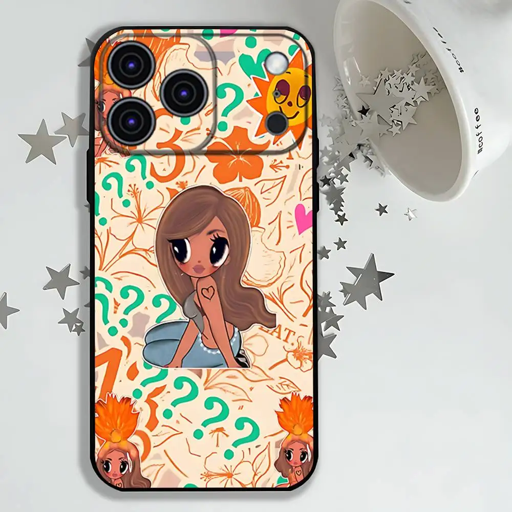 حافظة هاتف Hot-Karol G T-Tropicoqueta 2025 لهاتف iPhone 17,16,15,14,13,12,11,Pro,Max,Plus,E,Air,غطاء أسود واقٍ صغير #5