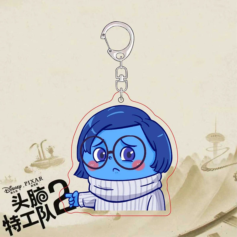 Inside Out 2 Keychain Kawaii Disney Anxiety Envy Anime Student Schoolbag Cute Bag Pendant Hanging Decorations Toys Girls