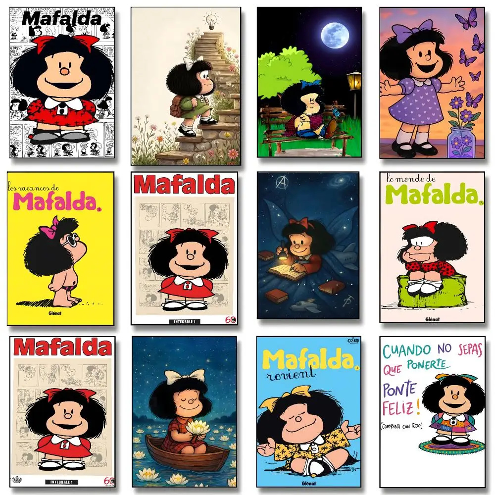 Argentina Comic M-Mafalda Poster Print Painting Home Decor for Bedroom Living Room Hallway