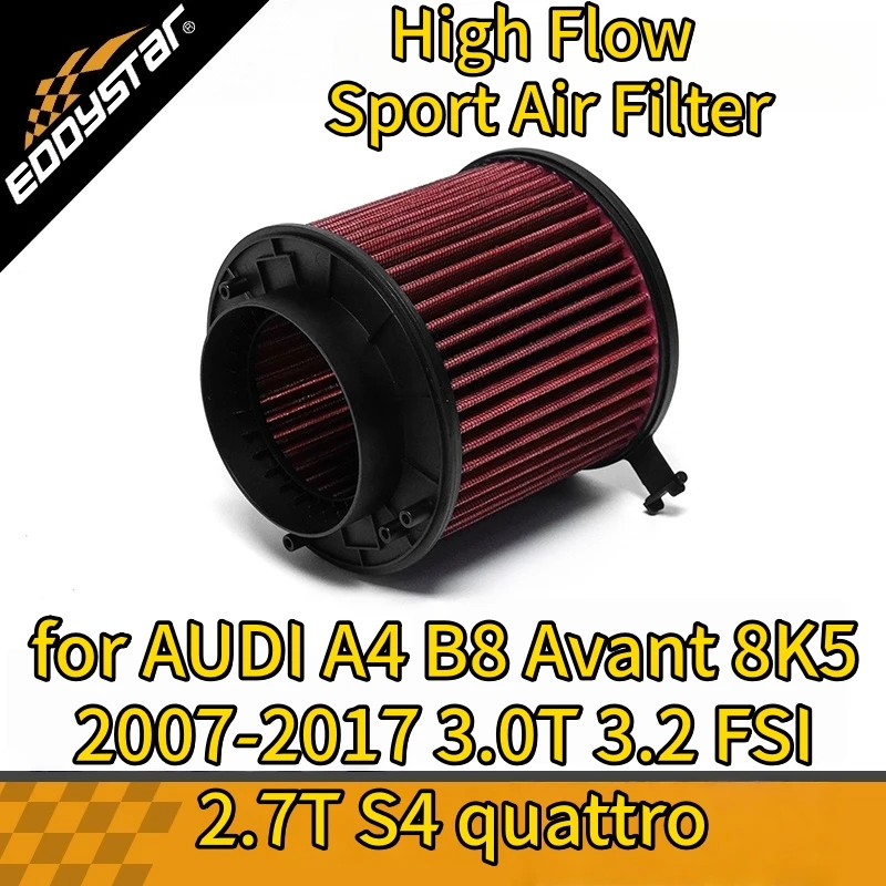 

Спортивный воздушный фильтр HHigh Flow для AUDI A4 B8 Avant 8K5 2007-2017 3.0T 3.2 FSI 2.7T S4 quattro Моющиеся гоночные впускные фильтры