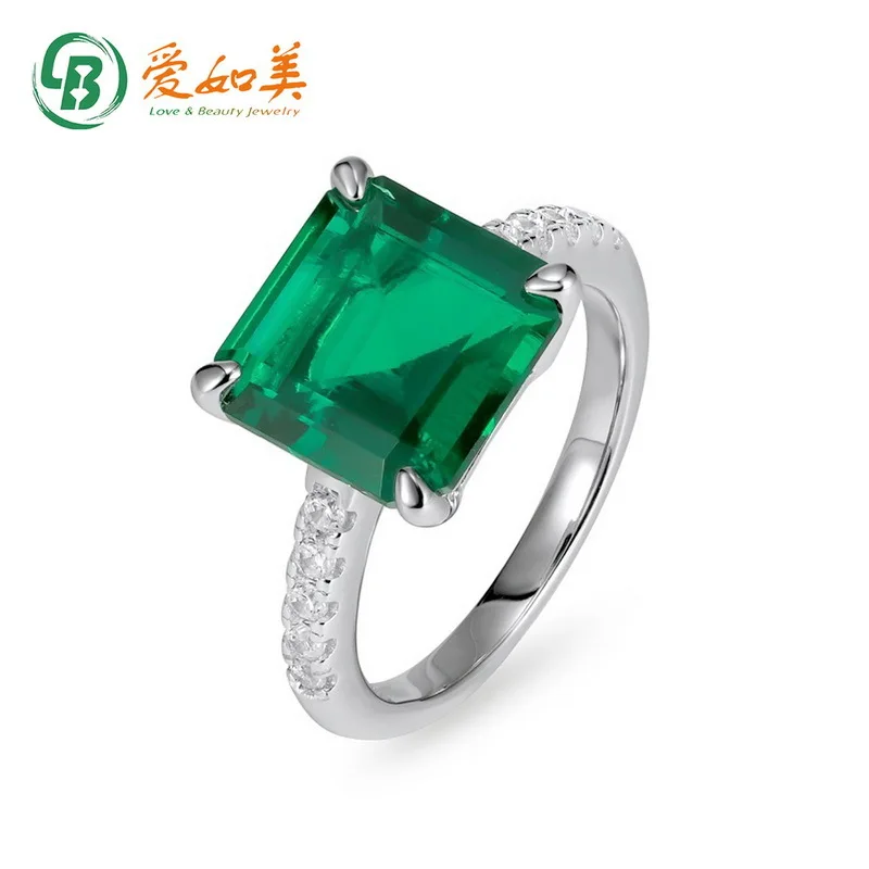 

Geometric Cultivated Emerald Ring 18K Gold PT950 Platinum Silver Plated 7-layer Gold Cultivated Colorful Treasure Ring