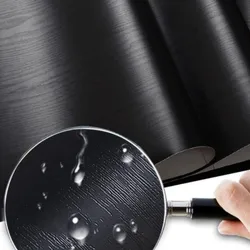 black wood matt furniture stickers  boeing film pvc adhesive paper back vinyl wallpaper cabinet furniture wood fiber wallpaper