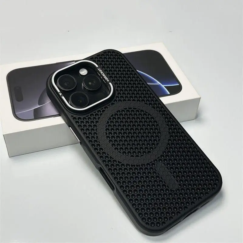 

Honeycomb Cooling Case For iPhone 12 13 14 15 16 Pro Max Magnetic Shockproof Cover Breathable Slim Soft Shell For iPhone 15 Pro