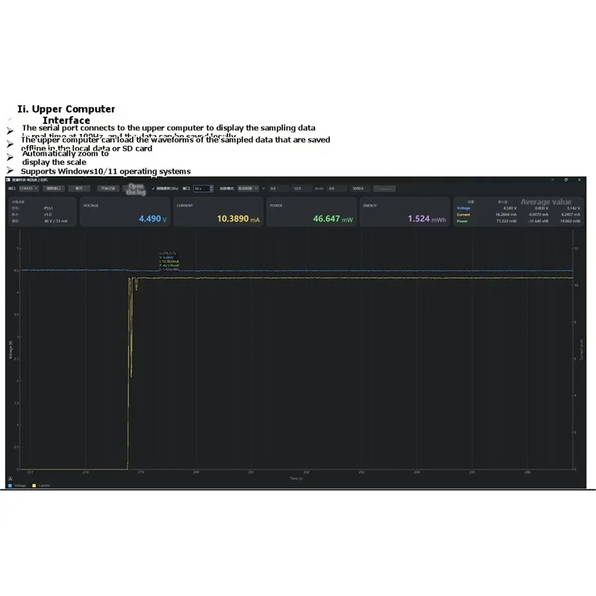 (SPOR) 10uA 0 to ±3.3A 5-Digit Half Voltage UA Current Meter Microampere Current Meter Host Computer Isolated Communication B