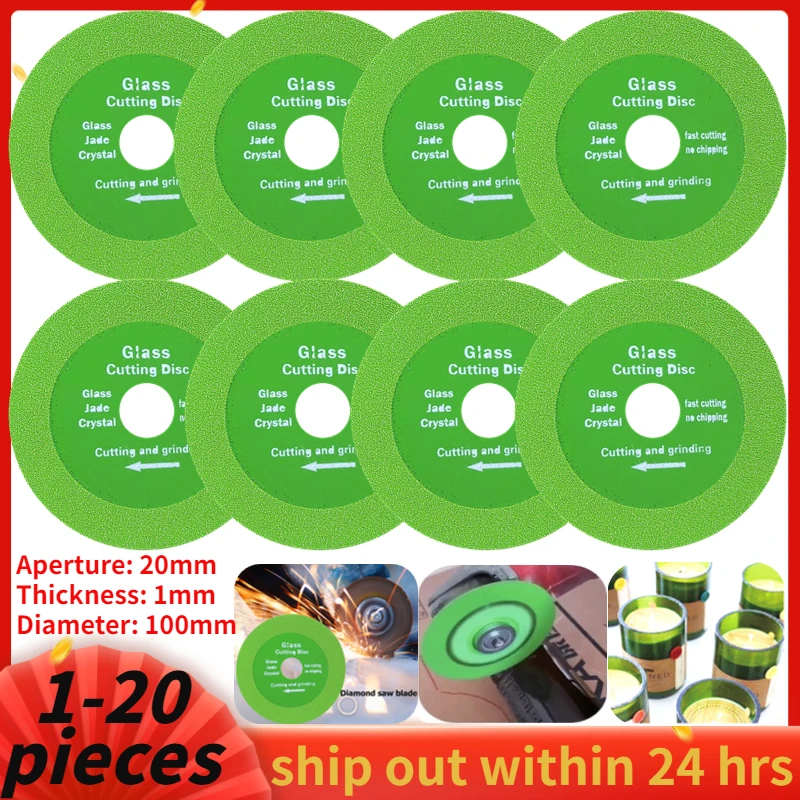 1-20PCS 100mm Glass Cutting Disc Diamond Marble Saw Blade Ceramic Tile Jade Polishing Cutting Tool Sharp Brazing Bottle Grinding