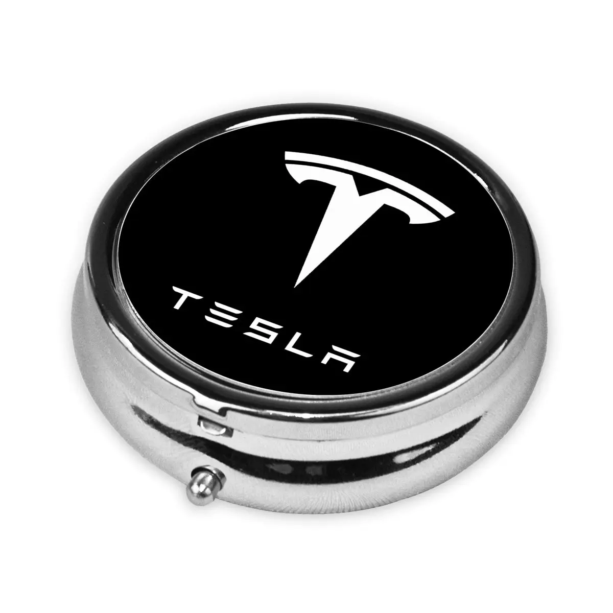 Tesla Pill Box of Pocket Purse 3 Compartment Medicine Holder Travel Pill Case Decorative Box Vitamin Pill Organizer Unique Gift