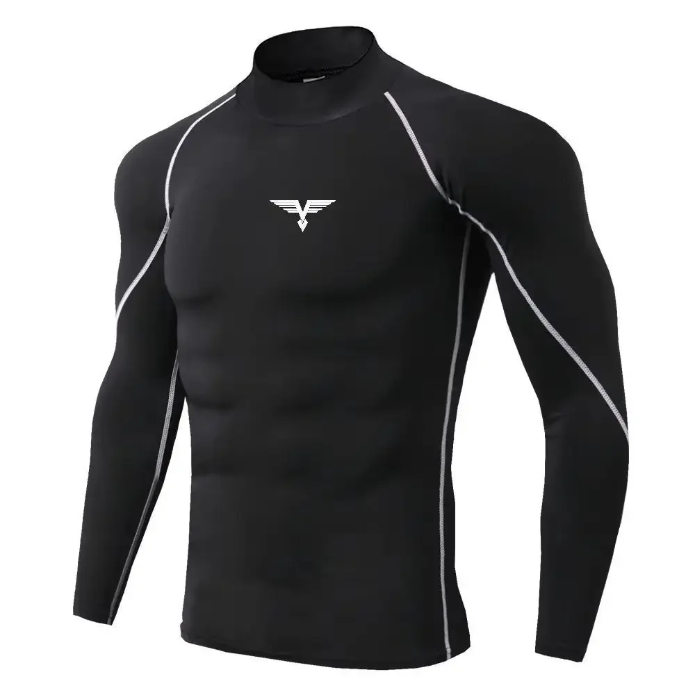 Men Sport T-shirt Quick Dry Bodybuilding Running Shirt Long Sleeve Compression Top Gym T Shirt Men Fitness Tight Men Underwear