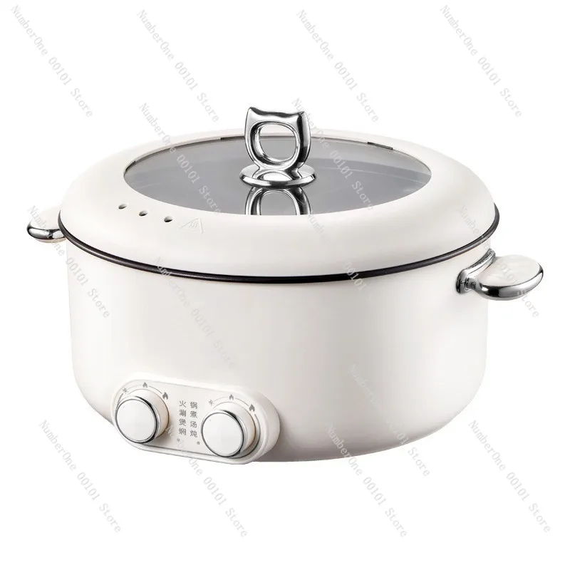 Mandarin duck electric hot pot, dual-control,6L capacity,non-stick multi-function cooking,household use,durable,energy-efficient