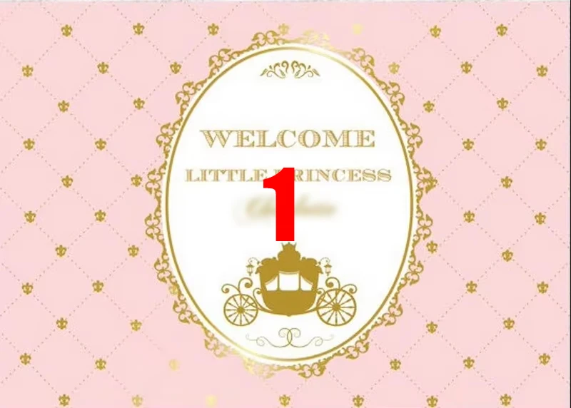 Aangepaste roze gouden prinses koets kroon baby shower 1e verjaardag achtergronden pasgeboren baby fotografie studio achtergronden