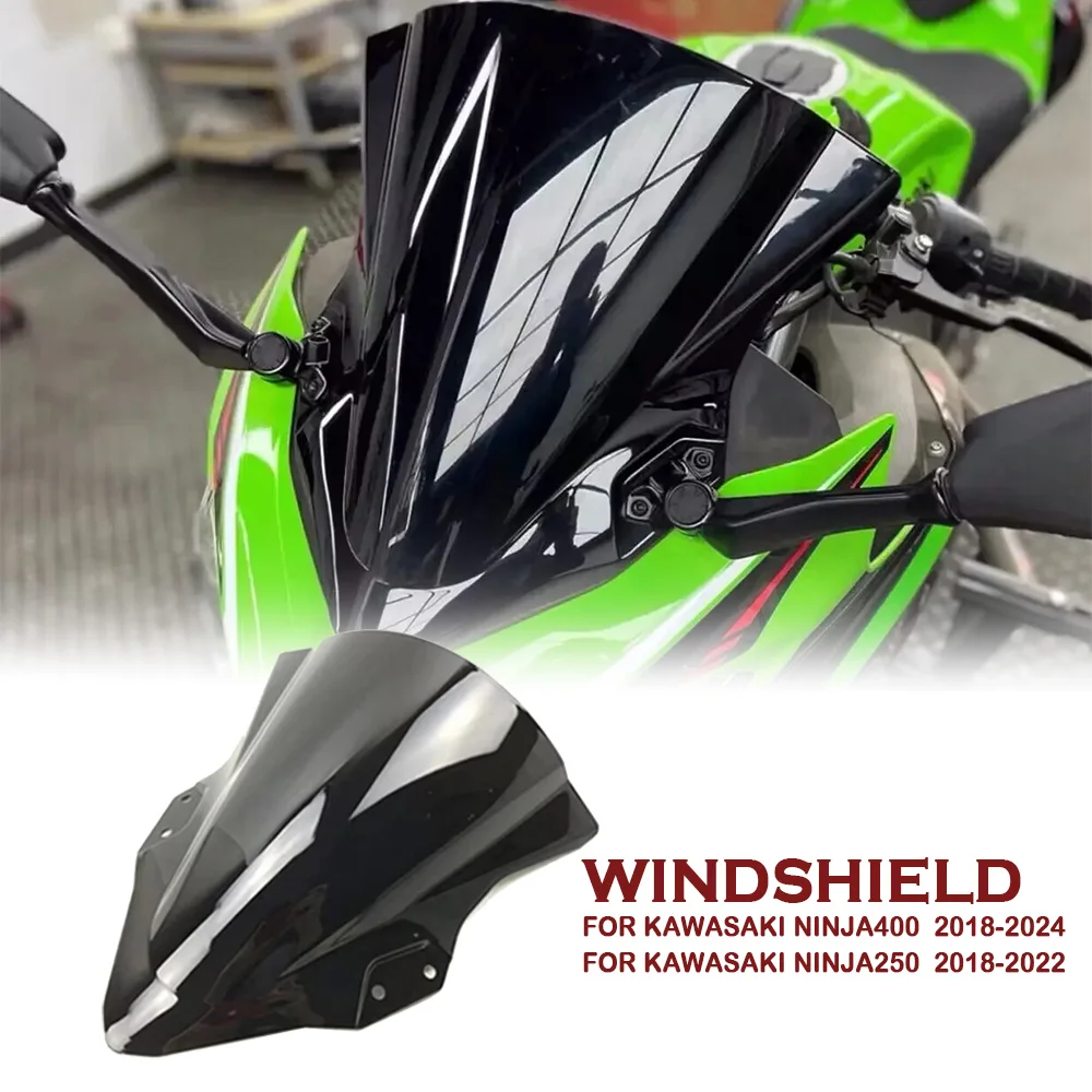 

Motorcycle Accessories Windshield Windscreen Screen Deflector Protector For Kawasaki Ninja400 Ninja 250 400 EX400 2018-2023 2022