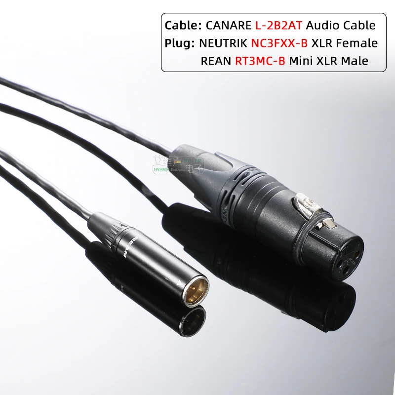 CANARE L-2B2AT Neutrik Mini XLR Microphone Cable XLR 6.35 mm TRS to Mini XLR Line Gold Plated 3 Pin XLR Audio Extension Cord