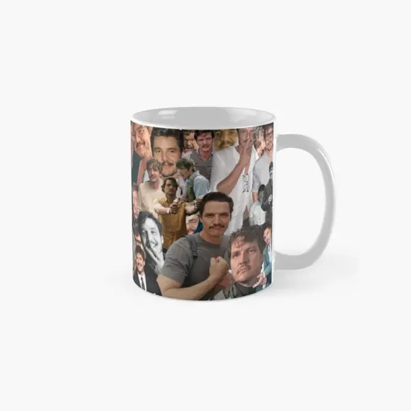 Pedro Pascal Collage For Mug Classic  Mug Coffee Picture Gifts Printed Cup Image Handle Round Design Photo Drinkware Simple Tea