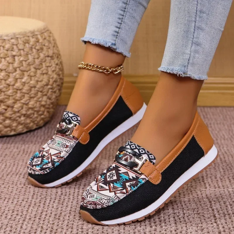 

New Set Foot Canvas Loafers Women's All Flat Casual Shoes Cloth Shoes Large Size Women's Flats Shoe Sneakers