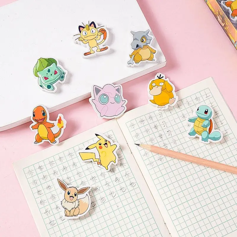 Pokémon and Psyduck stamped individually packed erasers, student stationery prizes, clean school supplies view 2