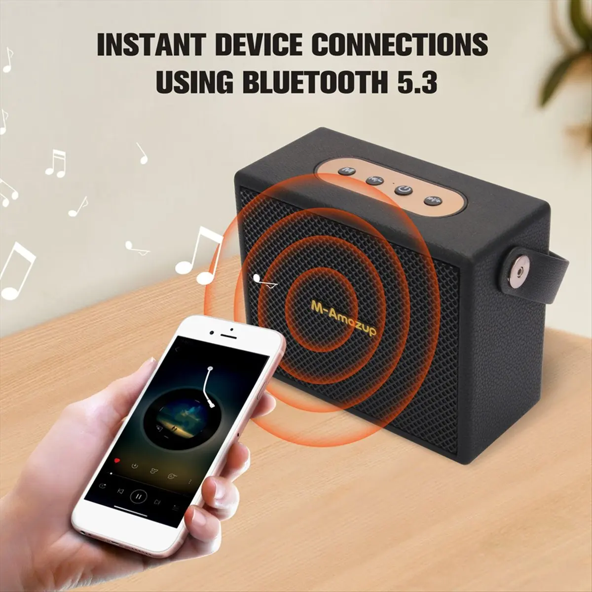 A86G NEW Portable Retro Bluetooth 5.3 Speaker Wireless Outdoor Subwoofer with Interconnection FM Radio,TF Card,AUX Playback