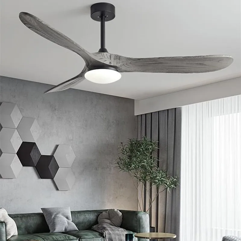 SENKAI Wood Ceiling Lights with Fan Led Ceiling Fan High Wind Solid Modern 80 Remote Control Home Office Living Room Fan Lamp