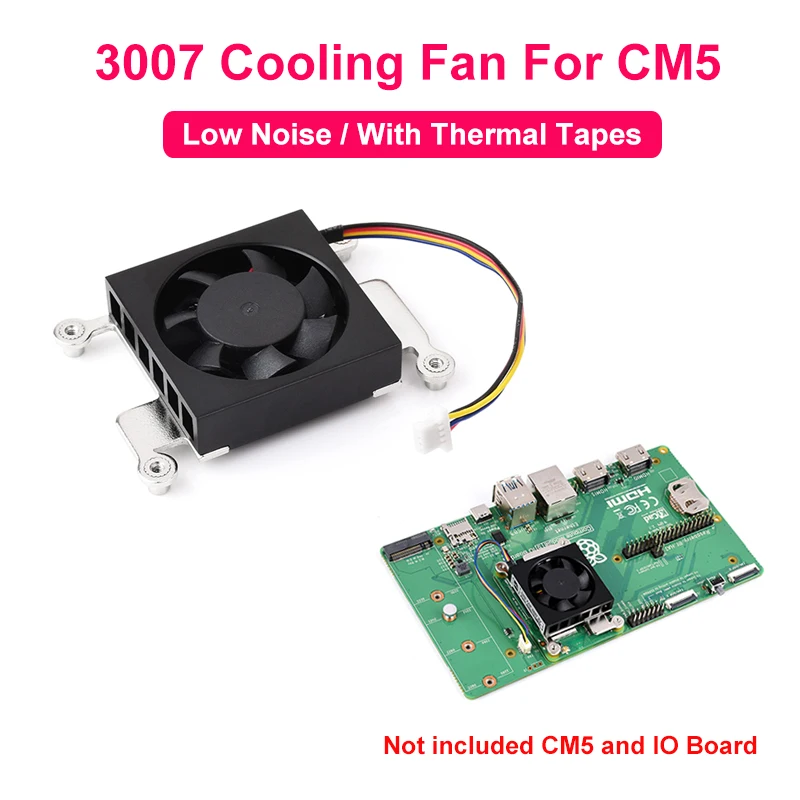 Dedicated 3007 Cooling Fan For Raspberry Pi Compute Module 5 Low Noise 5V Power Supply Radiator Fan For CM5