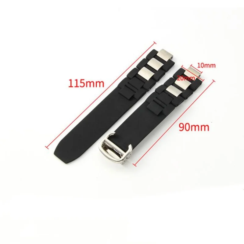 For Cartier 21st Century Series CHRONOSCAPH W10198U2/W10125U2/CRW1097U2 Waterproof rubber watch strap 20*10mm Universal Bracelet