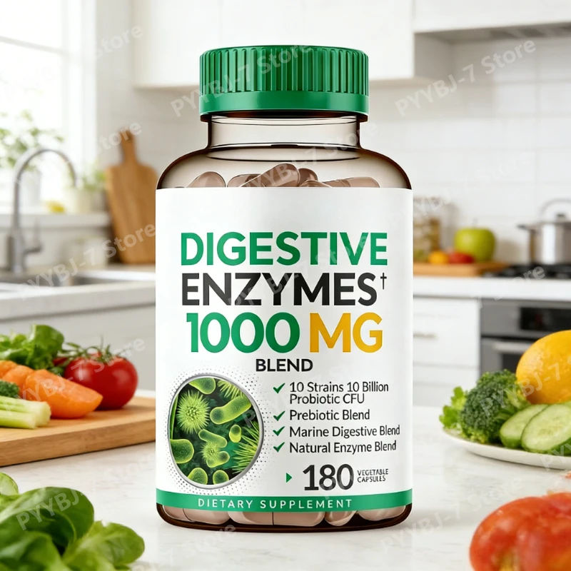 Wholesome Wellness Digestive Enzymes Prebiotics Supplement Organic Plant Based Vegan Formula Digestion Lactose Amylase Bromelain