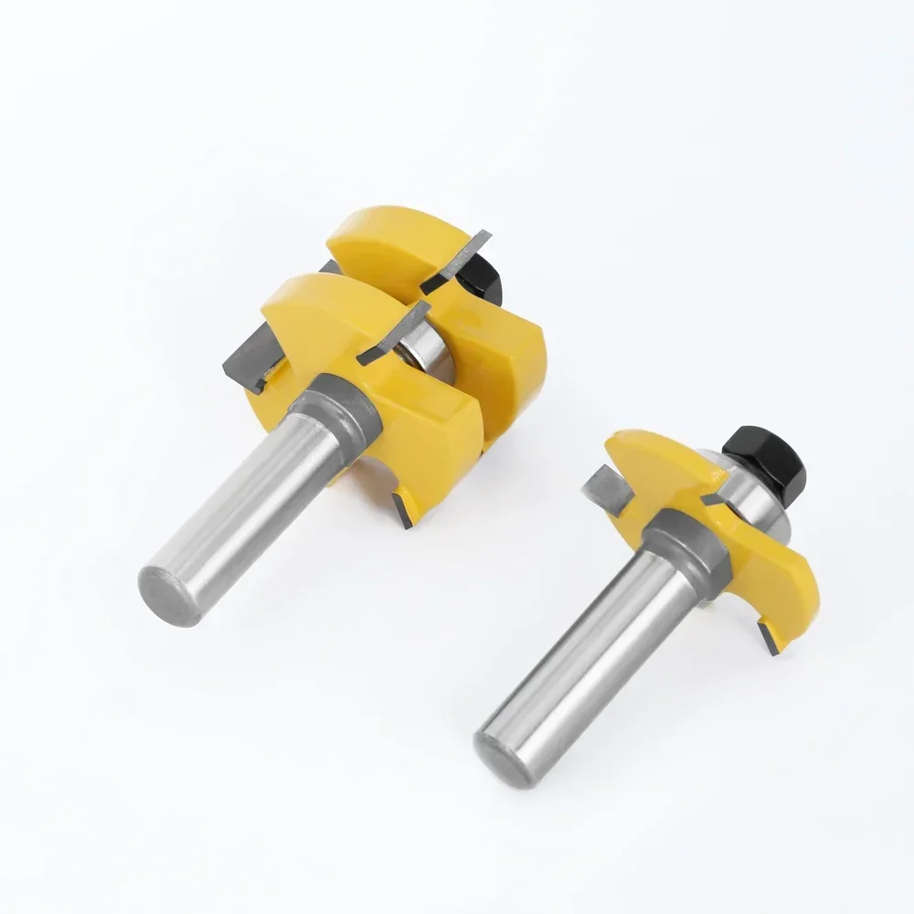 2 قطعة 12 مللي متر 1/2 عرقوب لسان القاطع الطابق الخشب بت T نوع الأخدود واللسان راوتر بت 3 الأسنان قاطعة المطحنة للخشب