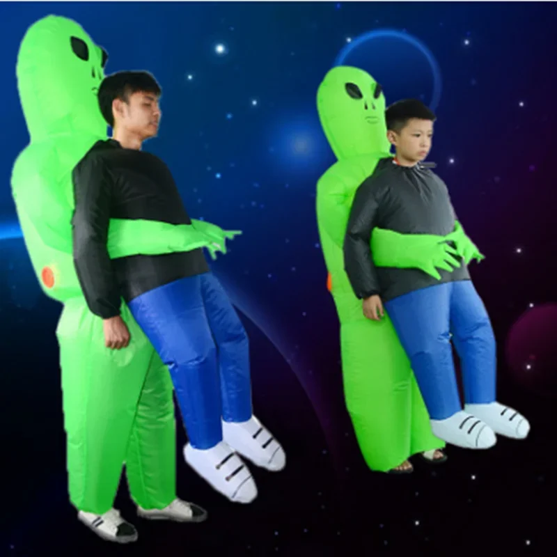 ET-Alien Inflatable Monster Cary costume Green Alien Cosplay costume For Adult Carnival Purim Party Festival Stage