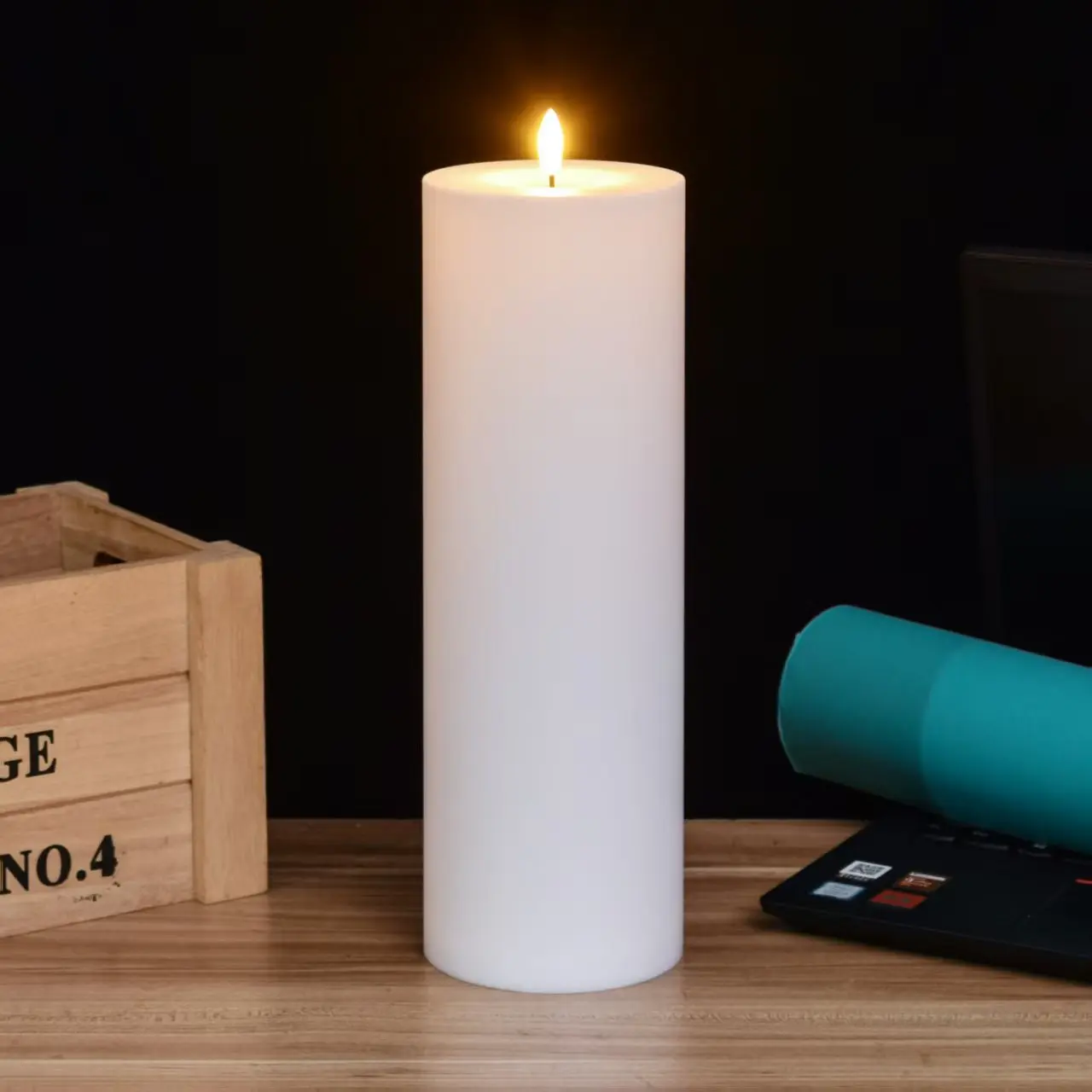 35-10cm Outdoor-Säulenkerze & Fernbedienbare IP44 Atmosphärenlampe für Hochzeiten und Partys, Flammenlose Warmweiße LED-Nachtlampe – Detail 6