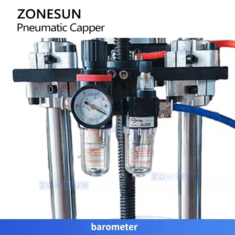 ZONESUN ZS-PDCM100 Pneumatic Bucket Lid Pressing Machine, 5L-15L Barrel Sealing Capping Machine Heavy Duty Paint Pail Lid Closer
