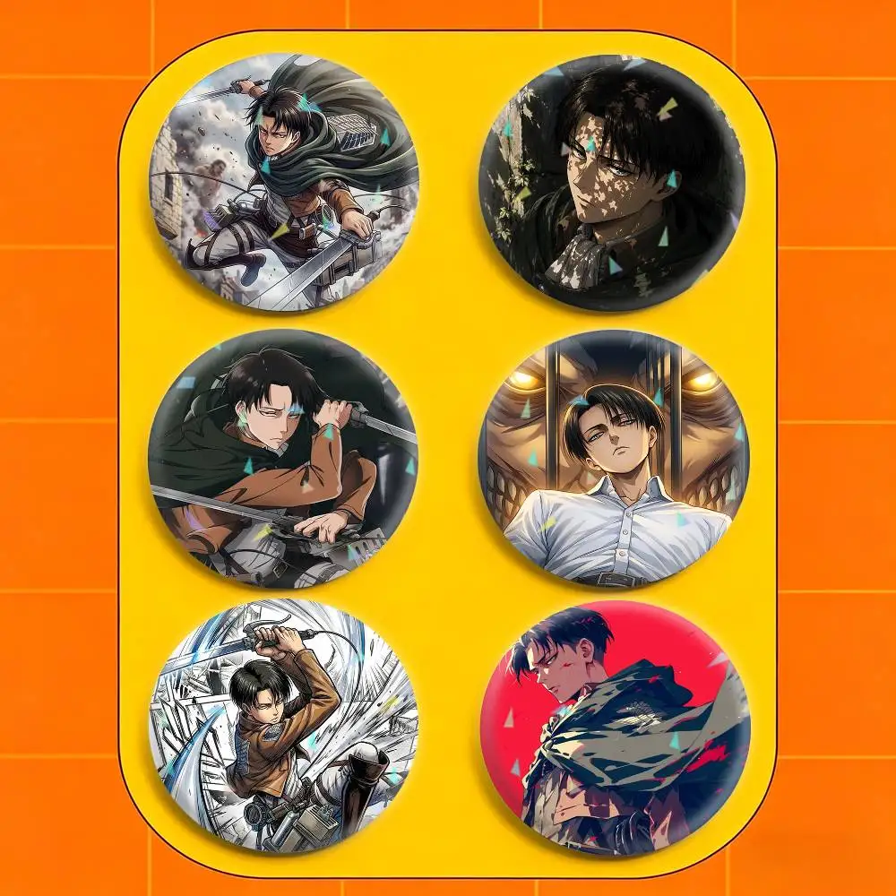 Attack Titan Levi 32/44/58mm Handmade Pins Round Brooch Badge Backpacks Clothes Jewelry Gifts