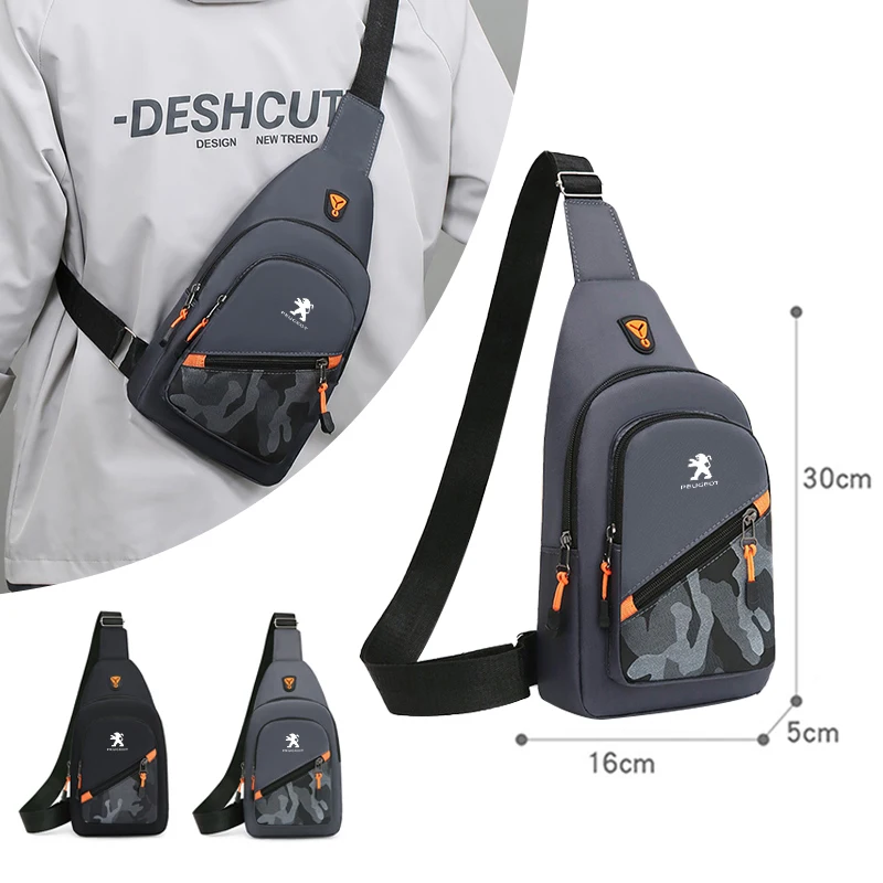 

Car Chest Bag Men's Business Leisure Shoulder Bag Multi-Functional Outdoor Crossbody Bag for Peugeot 206 308 307 207 208 Key Bag